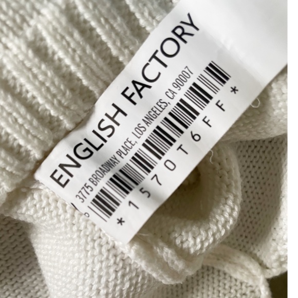 English Factory White Floral Appliqué Accented Sweater Size Large - Picture 5 of 9